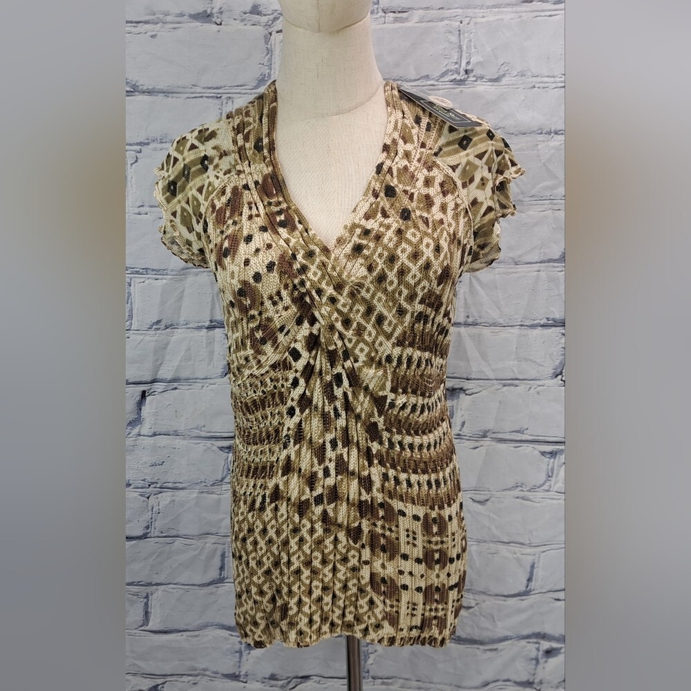 NWT Alison Sheri Women's Top Vintage 90s Y2K Cross Front Size Medium